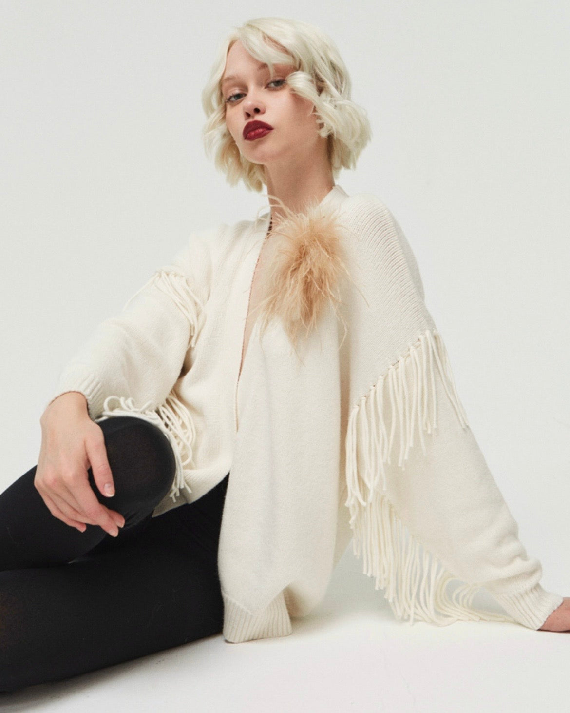 Cardigan/giacca frange